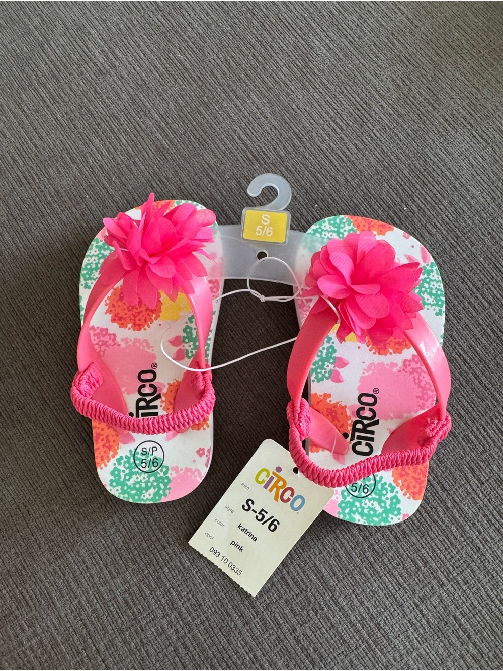 Circo Bright Pink Floral Flip-Flop Sandals with Flower Accent